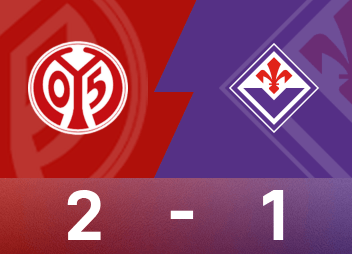 欧协联战报：李在成顶球最后一投，美因茨2-1佛罗伦萨